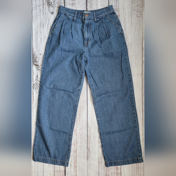 Madewell The Harlow Wide-Leg Jean in Fairson Wash 27 Baggy Straight Jeans NL203 - Picture 3 of 10